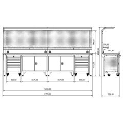 3.7 Metre Çalışma Tezgahı İE.36.15.72