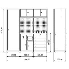 1.8 Metre Modüler Çalışma Tezgahı İE.36.18.04