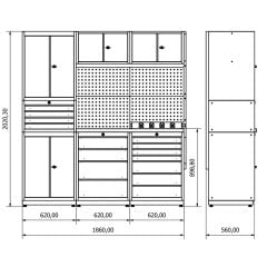 1.8 Metre Modüler Çalışma Tezgahı İE.36.18.05