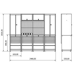 2.4 Metre Modüler Çalışma Tezgahı İE.36.18.15
