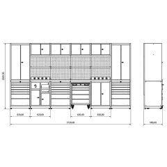 3.7 Metre Modüler Çalışma Tezgahı İE.36.18.35