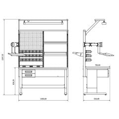 1.5 Metre Elektronikçi Çalışma Tezgahı İE.36.11.01