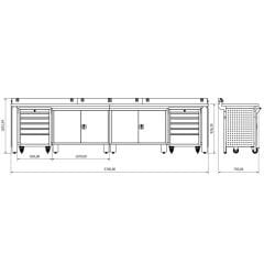 3.7 Metre Çalışma Tezgahı İE.36.17.21