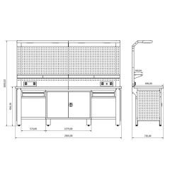 2.5 Metre Çalışma Tezgahı İE.36.17.32