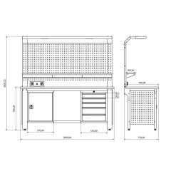 2 Metre Çalışma Tezgahı İE.36.17.34