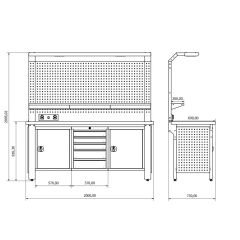 2 Metre Çalışma Tezgahı İE.36.17.37