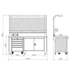 2 Metre Çalışma Tezgahı İE.36.17.51