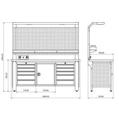 2 Metre Çalışma Tezgahı İE.36.17.57