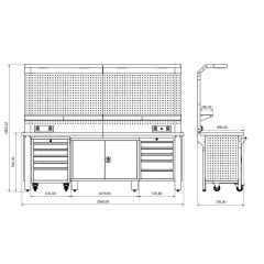 2.5 Metre Çalışma Tezgahı İE.36.17.64