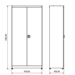 4 Çekmeceli Panolu Malzeme Dolabı İE.36.24.27