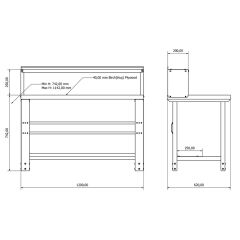 Yüksekliği Ayarlanabilir Çalışma Masası (W1200) IE-2511-1203