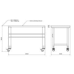 Yüksekliği Ayarlanabilir, Tekerlekli Çalışma Masası (W1200) IE-2511-1204